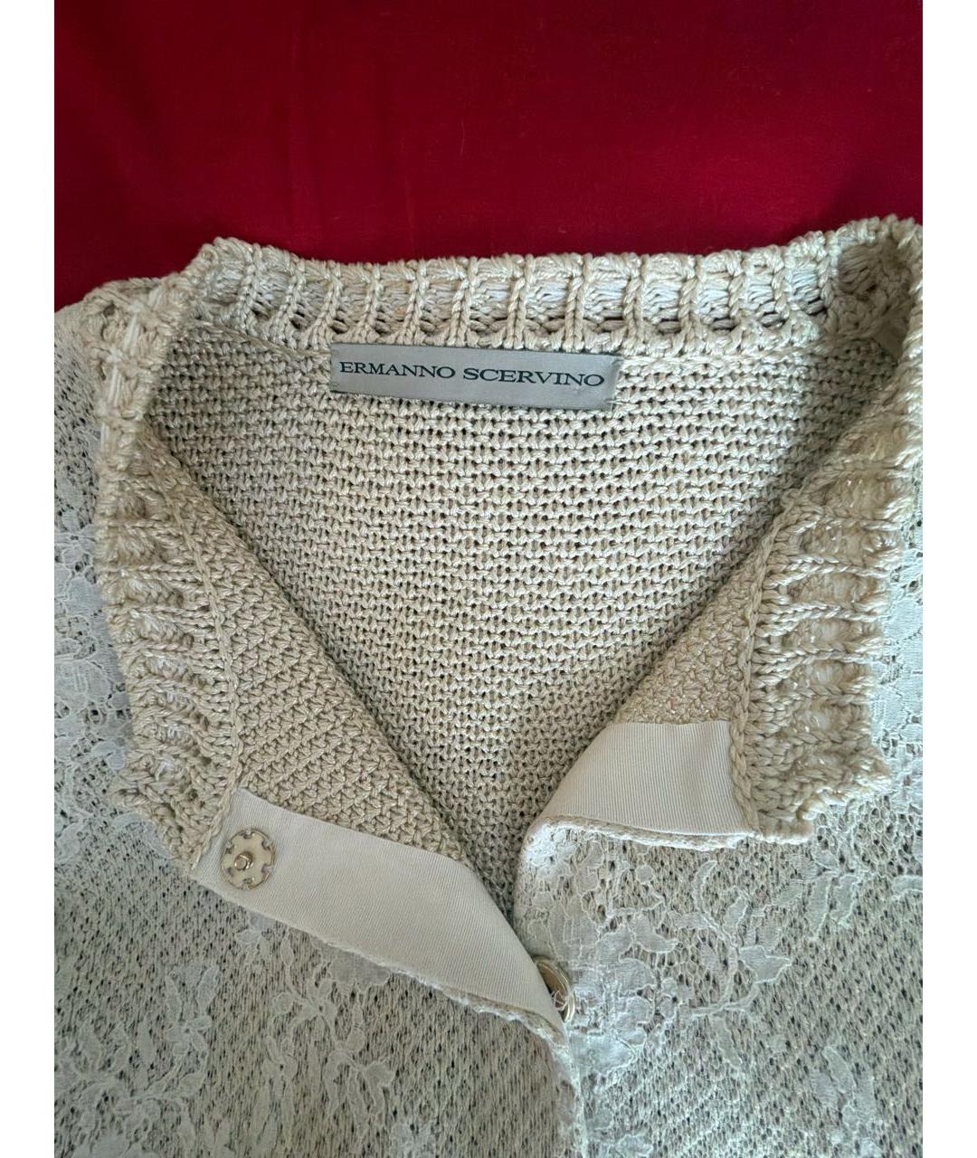 ERMANNO SCERVINO Бежевый вискозный жакет/пиджак, фото 3