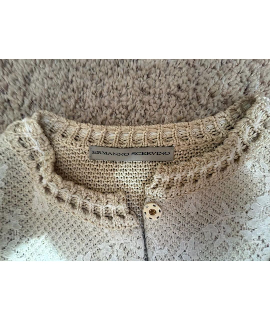 ERMANNO SCERVINO Бежевый вискозный жакет/пиджак, фото 5