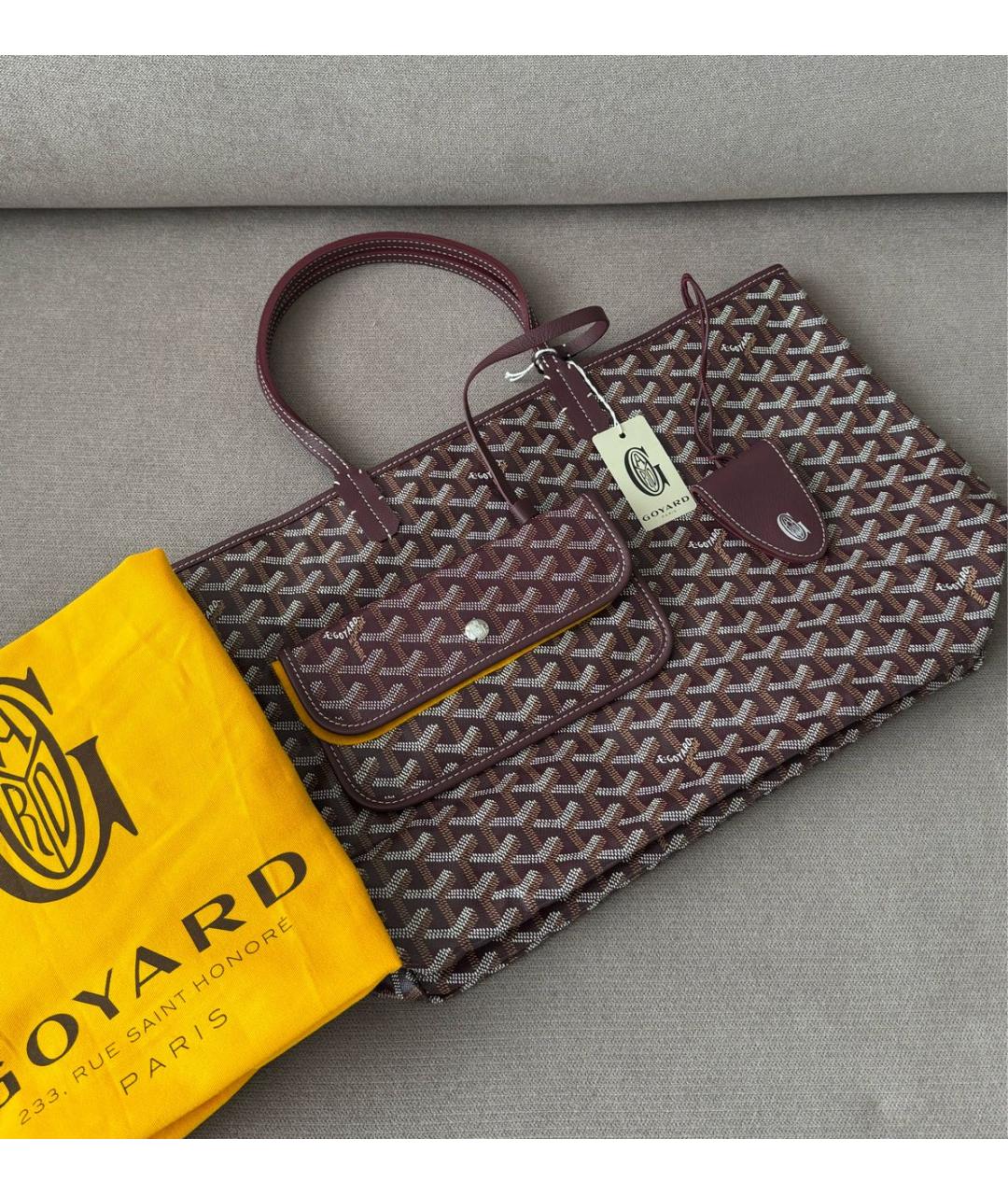 GOYARD Бордовая сумка тоут, фото 4