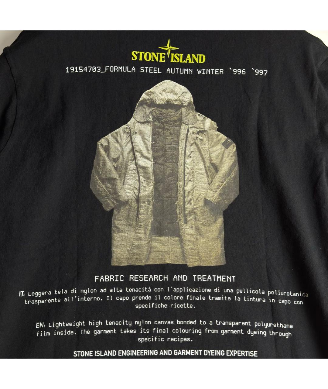 STONE ISLAND Черная хлопковая футболка, фото 4