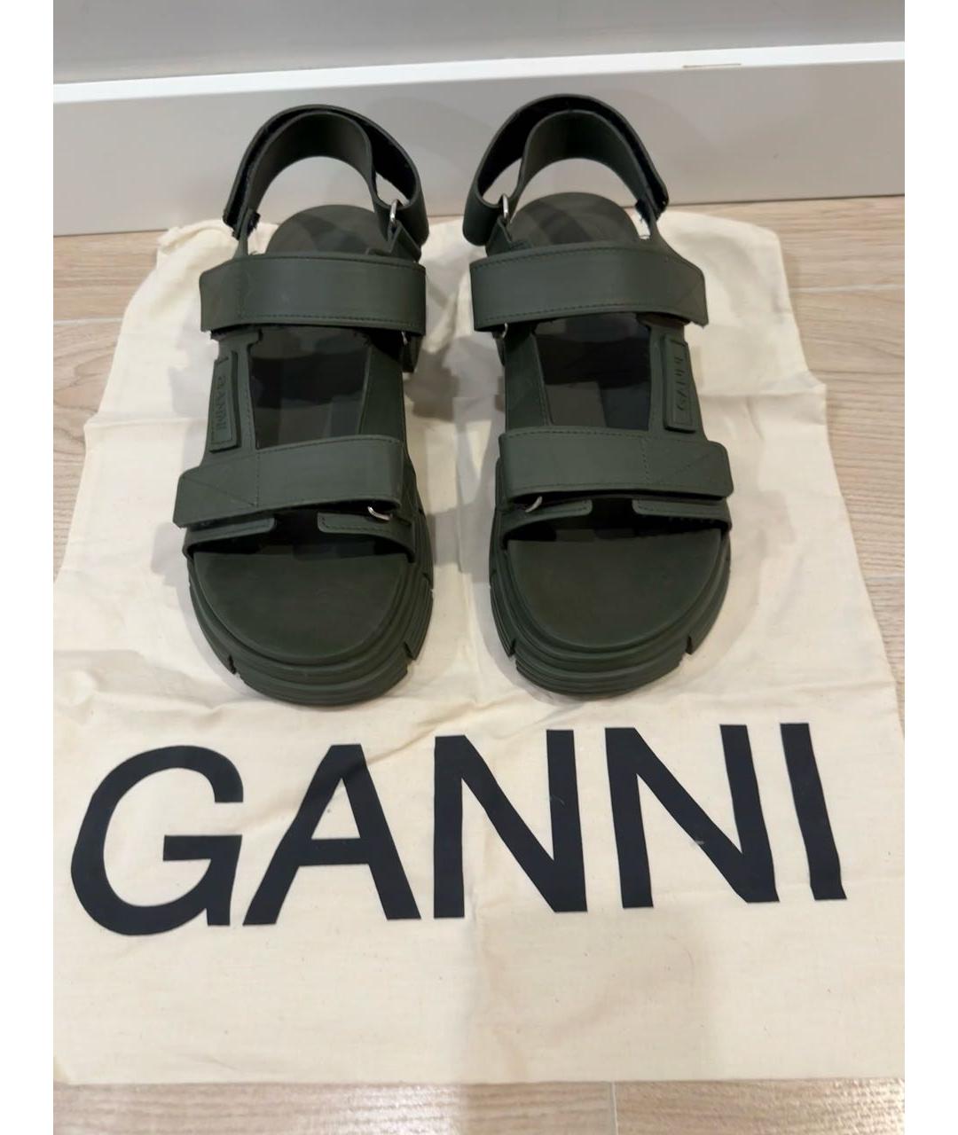 GANNI Хаки сандалии, фото 3