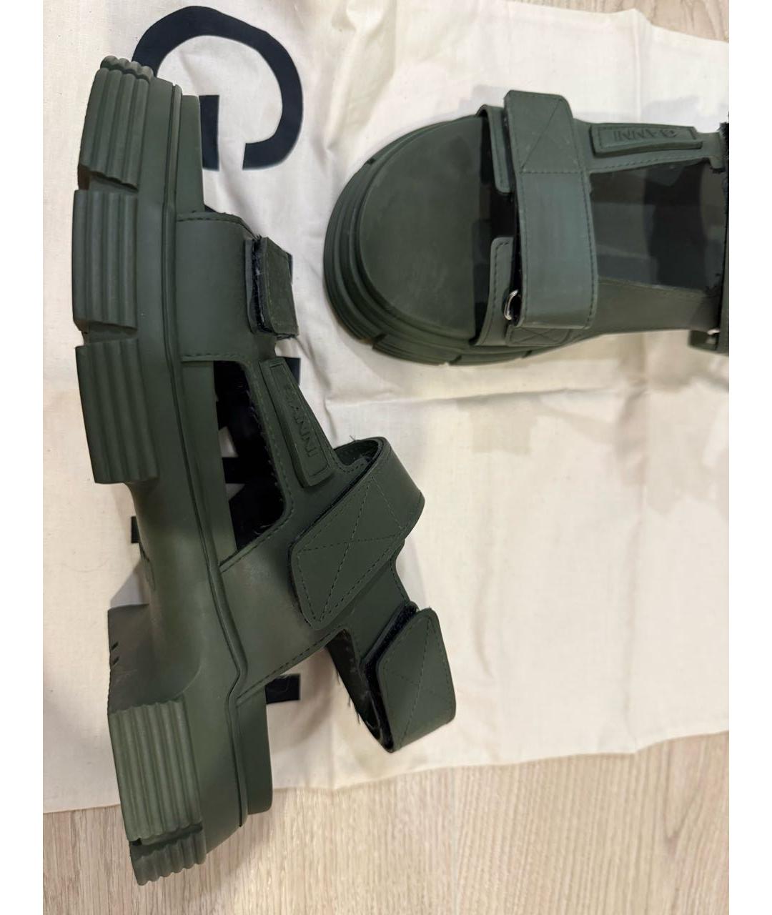 GANNI Хаки сандалии, фото 4