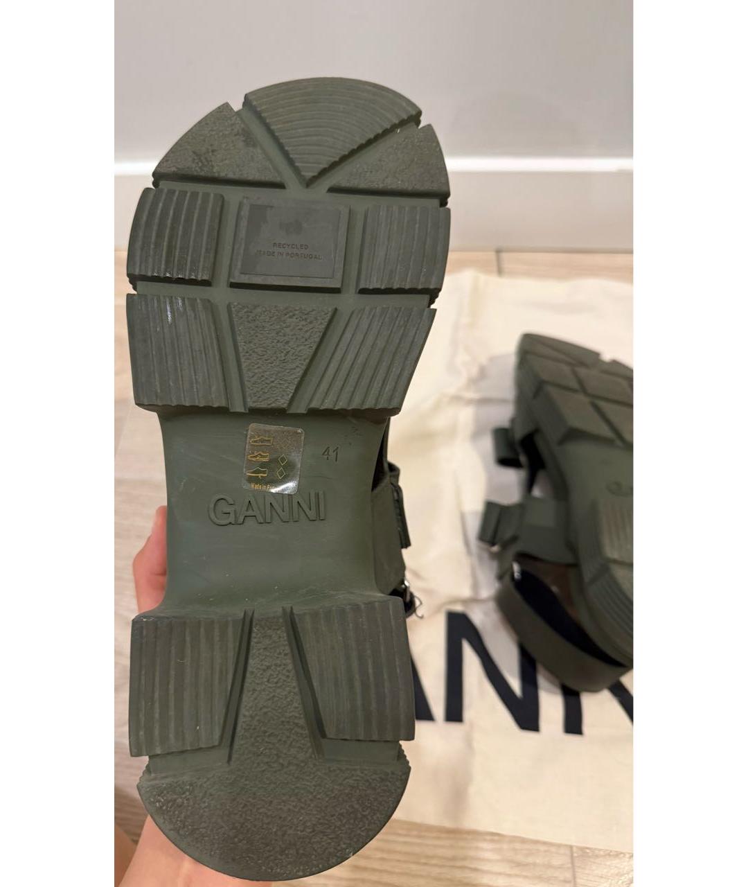 GANNI Хаки сандалии, фото 5