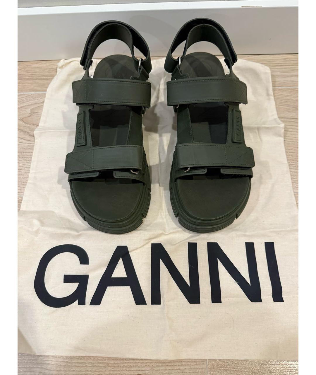 GANNI Хаки сандалии, фото 2