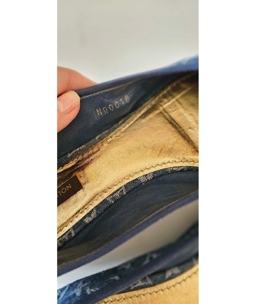 LOUIS VUITTON Синие текстильные балетки, фото 7