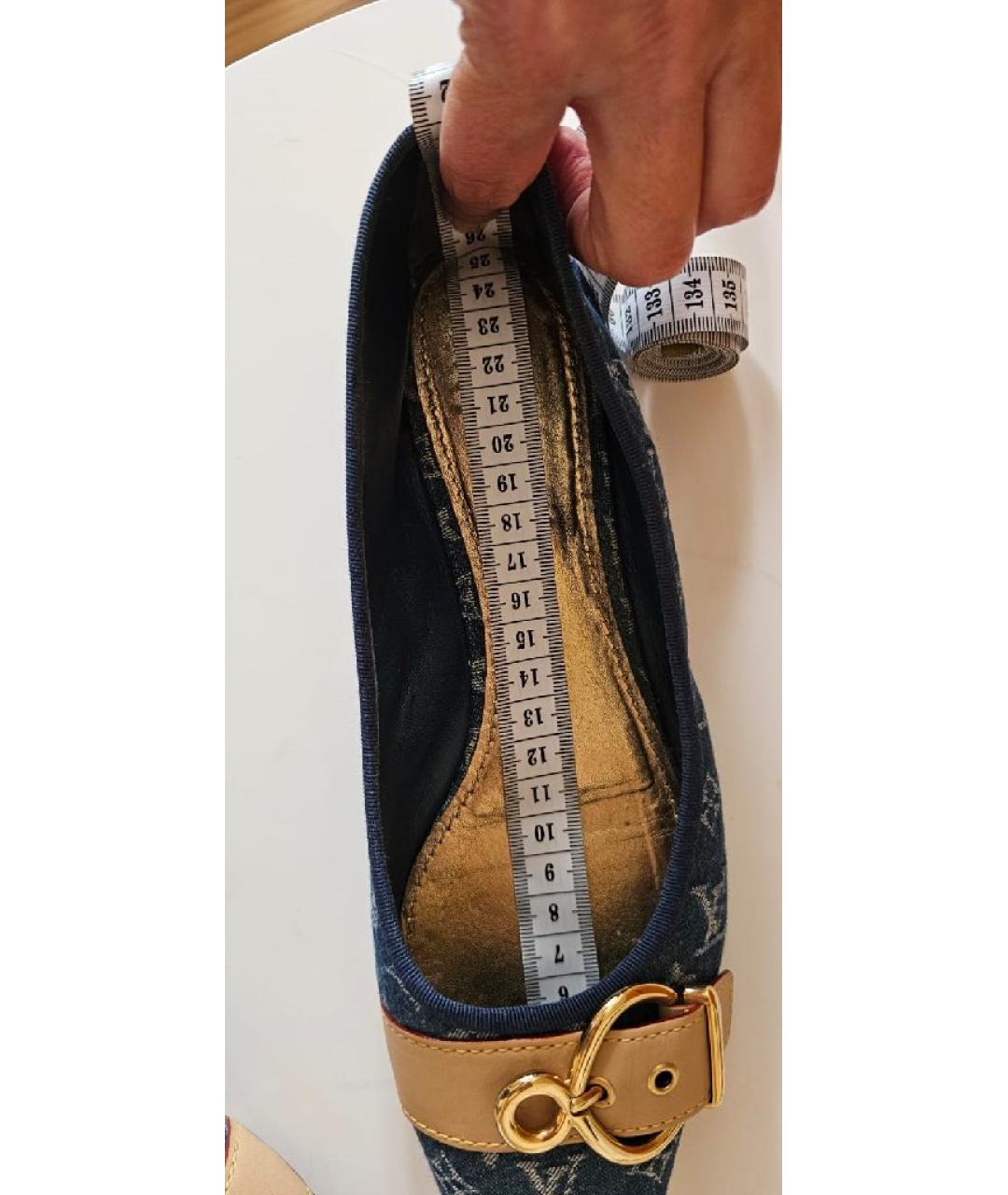 LOUIS VUITTON Синие текстильные балетки, фото 8