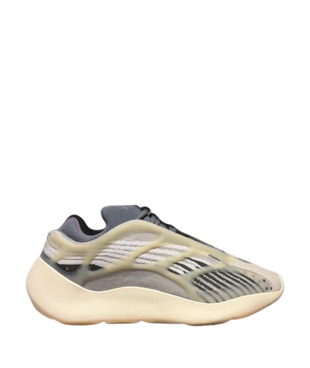 ADIDAS YEEZY Бежевые резиновые низкие кроссовки / кеды, фото 1