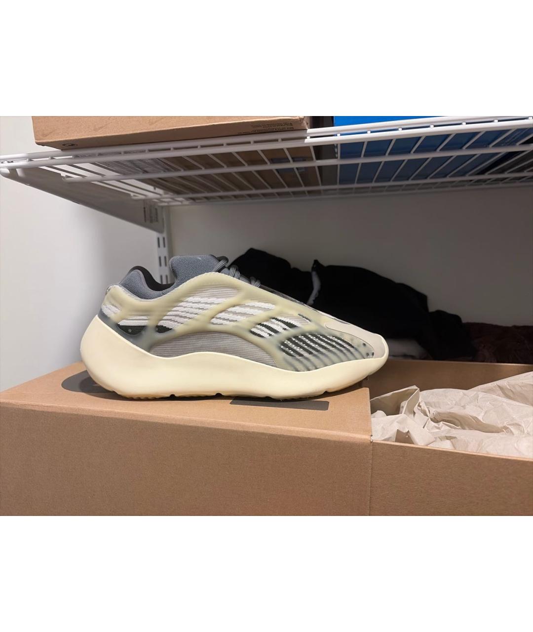 ADIDAS YEEZY Бежевые резиновые низкие кроссовки / кеды, фото 6