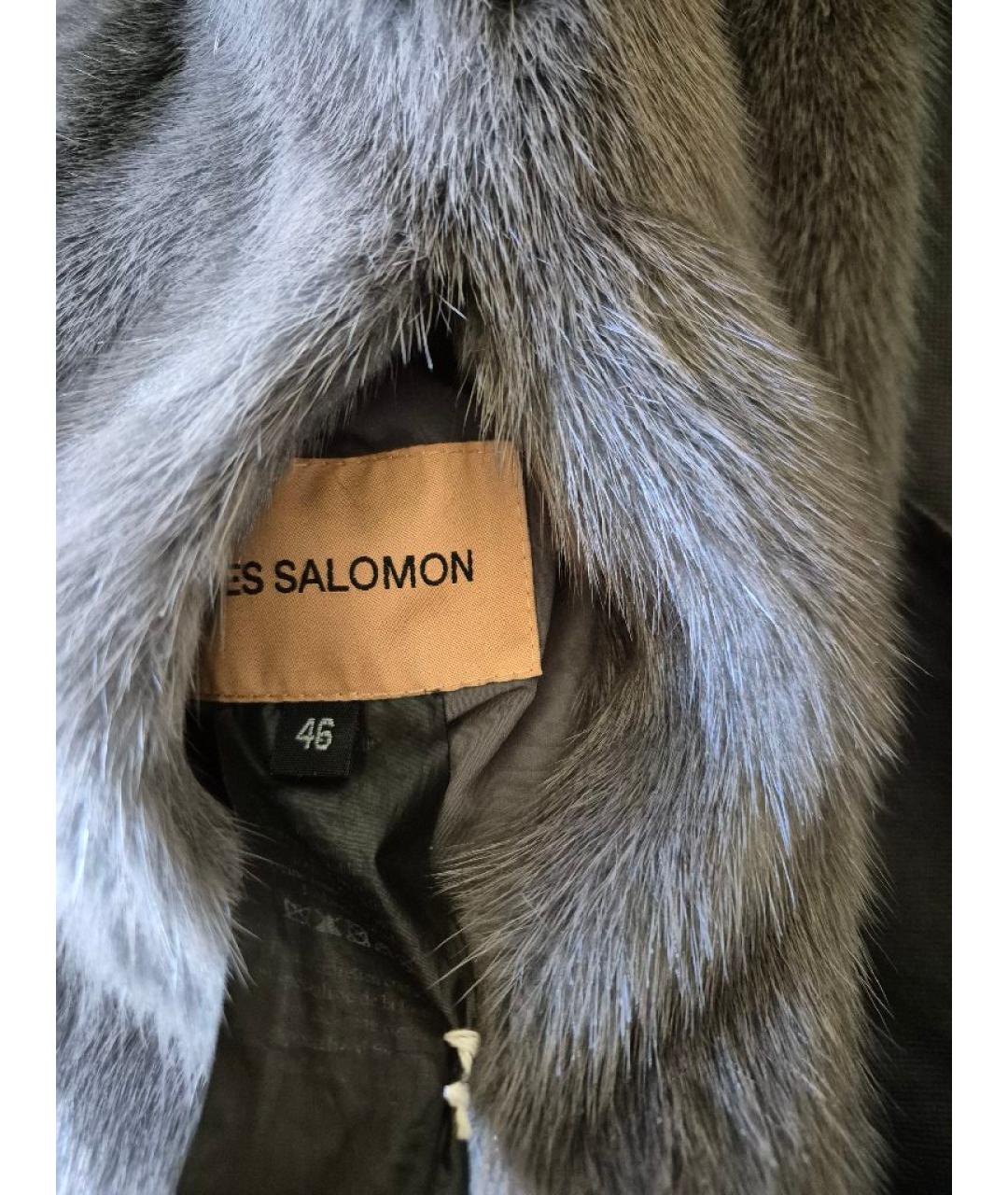 YVES SALOMON Серая меховая шуба, фото 4