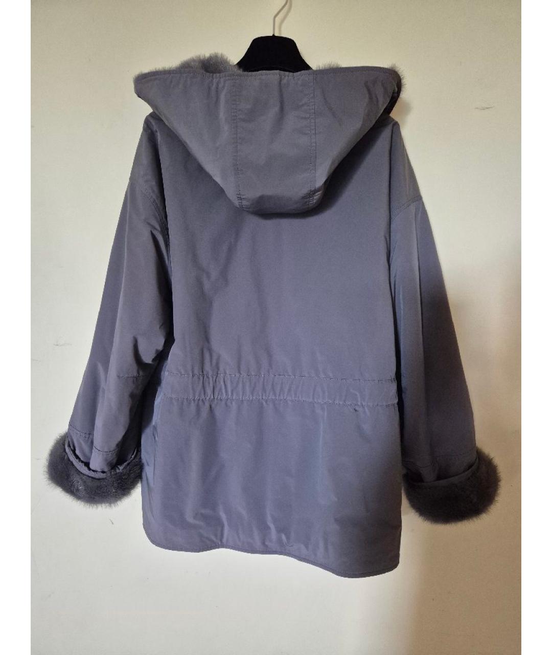 YVES SALOMON Серая меховая шуба, фото 7