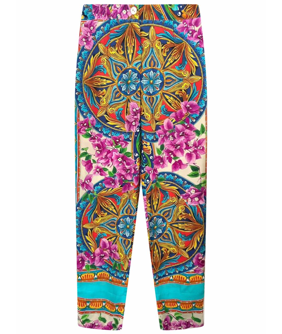 DOLCE&GABBANA Мульти шелковые брюки узкие, фото 1
