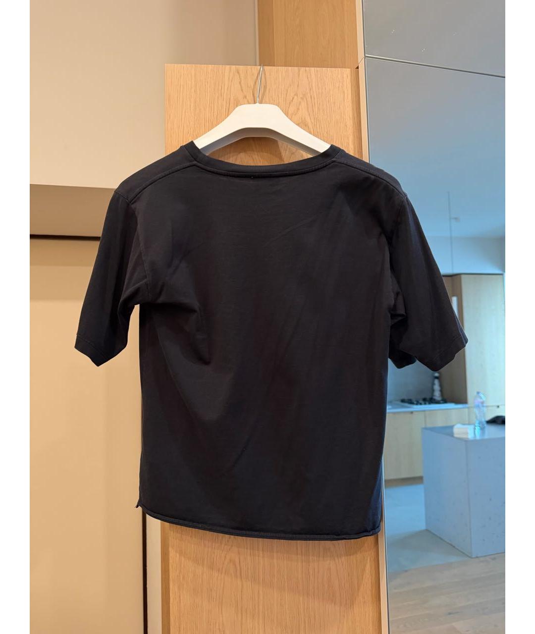 SAINT LAURENT Черная хлопковая футболка, фото 2