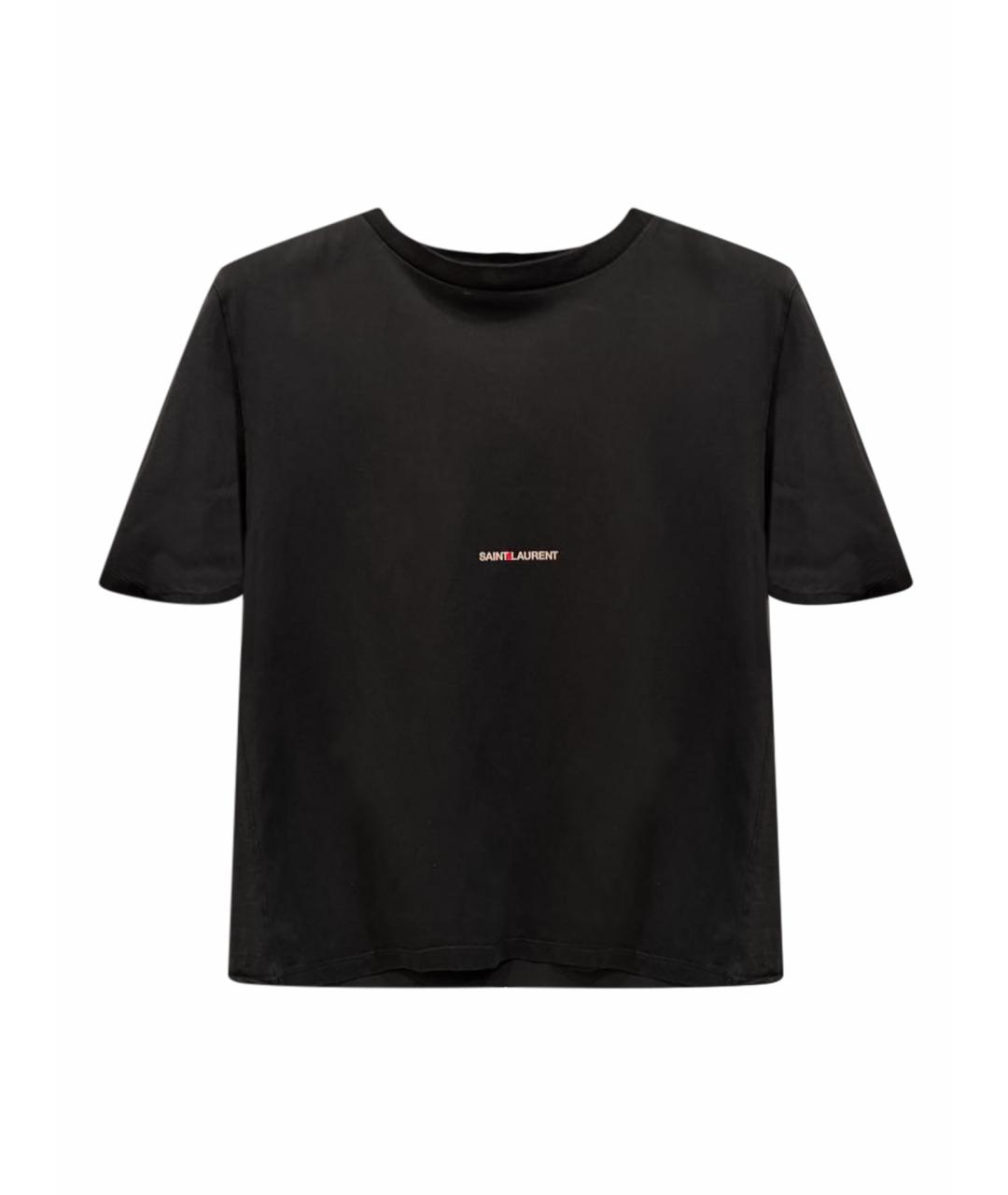SAINT LAURENT Черная хлопковая футболка, фото 1