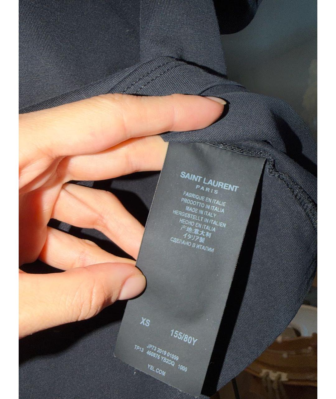 SAINT LAURENT Черная хлопковая футболка, фото 4