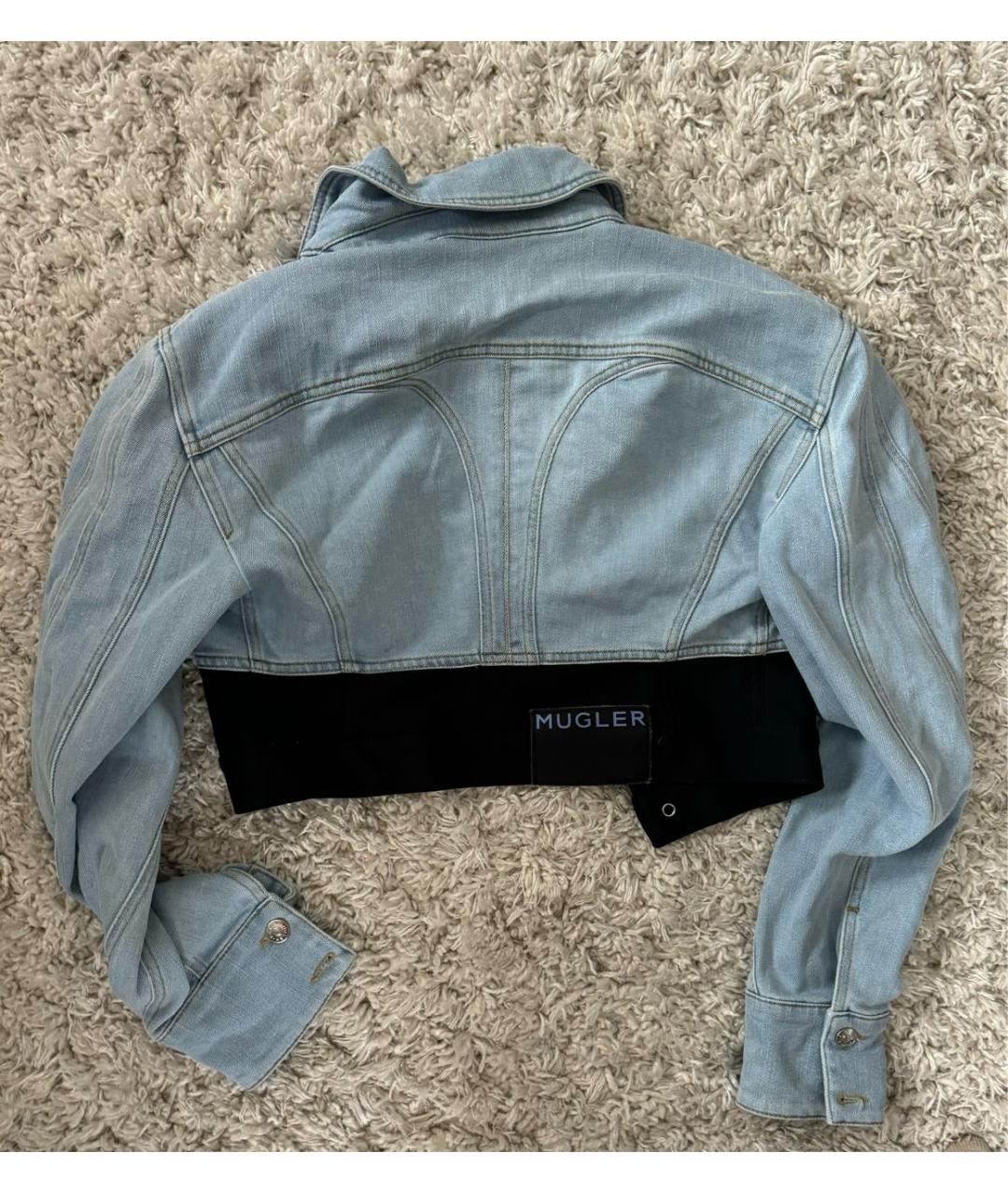 MUGLER Голубой деним жакет/пиджак, фото 2
