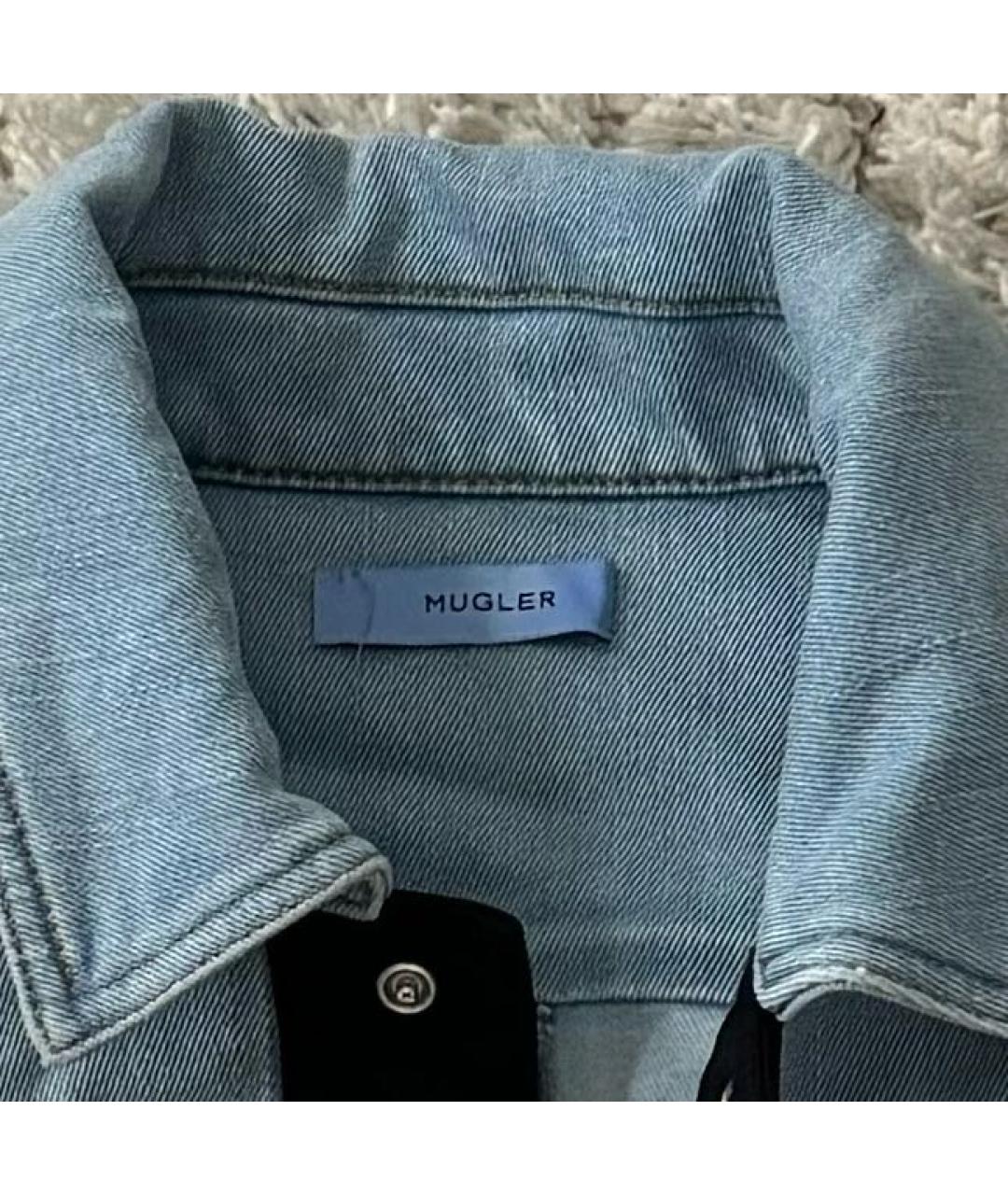 MUGLER Голубой деним жакет/пиджак, фото 3