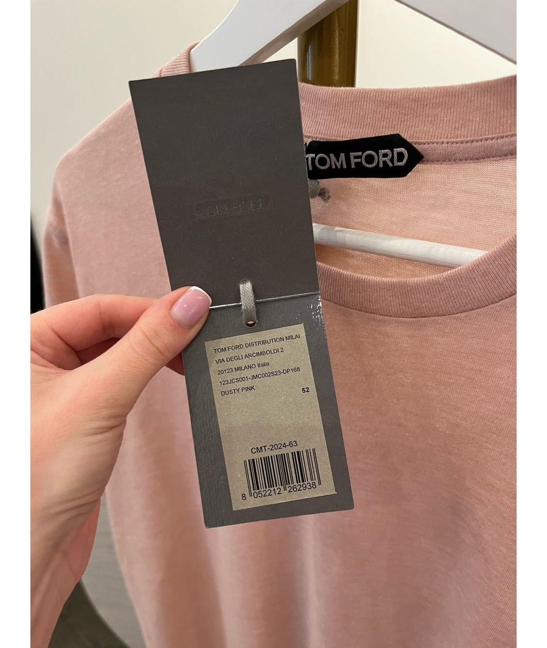 TOM FORD Розовая хлопковая футболка, фото 3