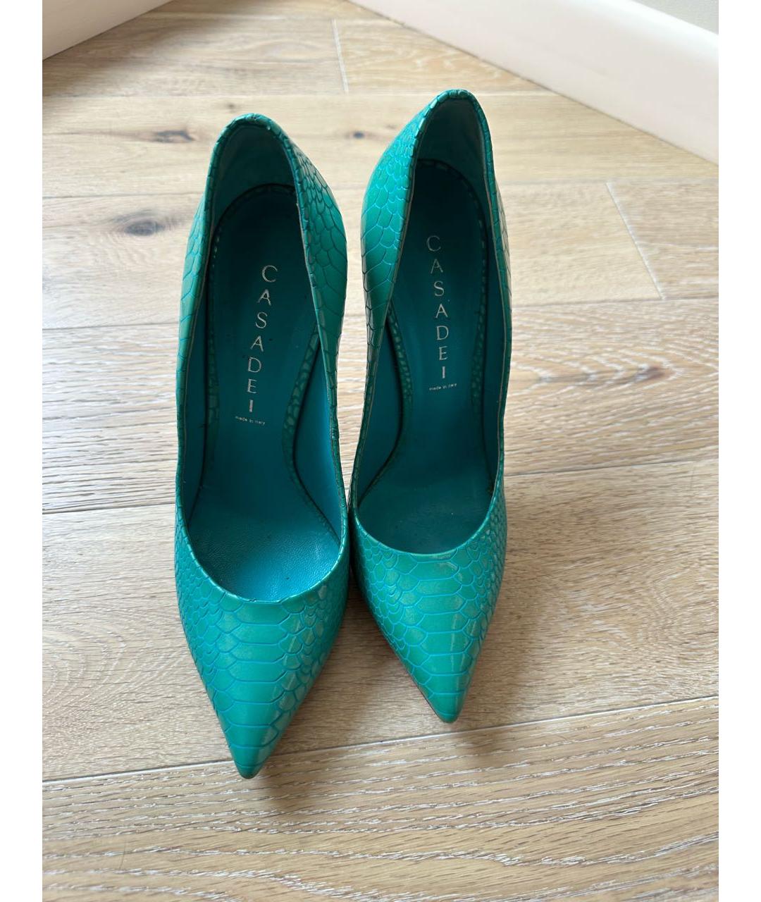CASADEI Бирюзовые кожаные туфли, фото 2