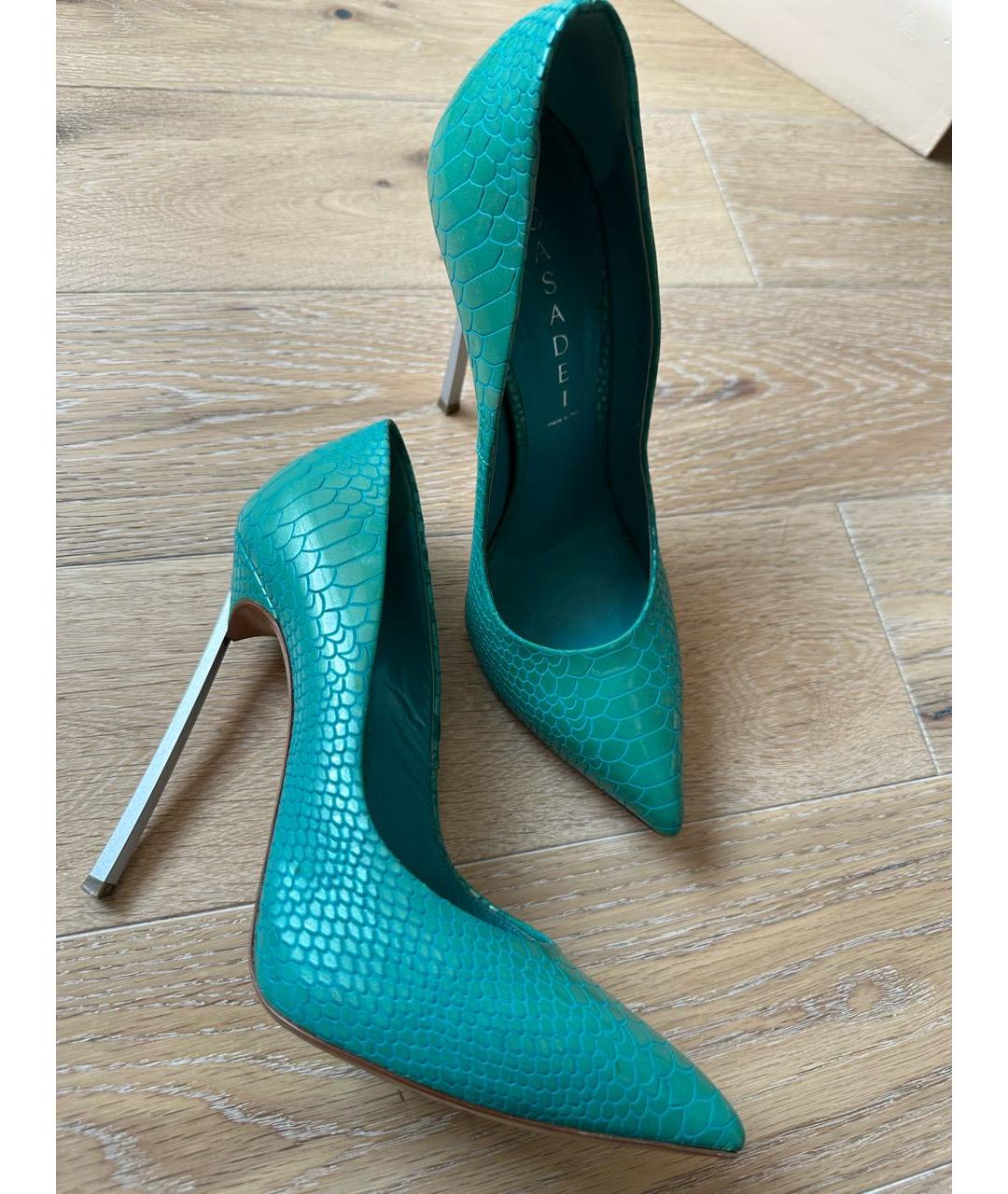 CASADEI Бирюзовые кожаные туфли, фото 6