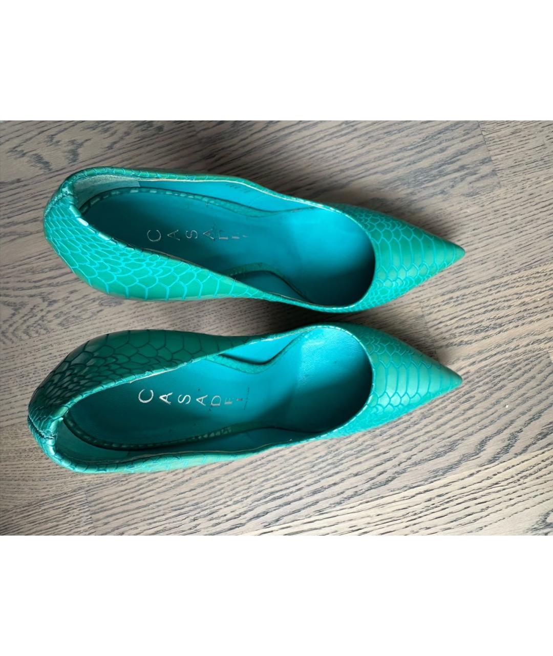 CASADEI Бирюзовые кожаные туфли, фото 3