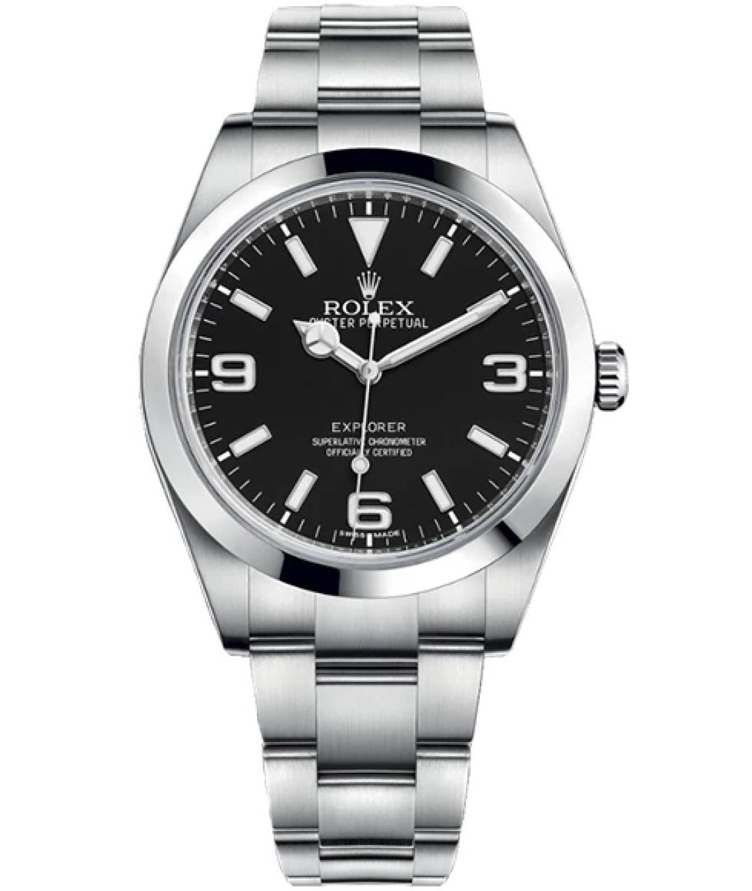 ROLEX Черные металлические часы, фото 1