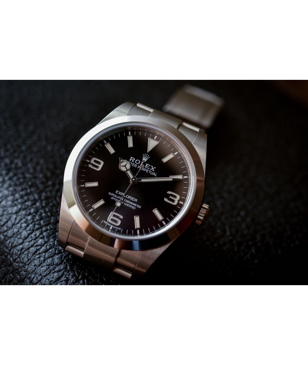 ROLEX Черные металлические часы, фото 2