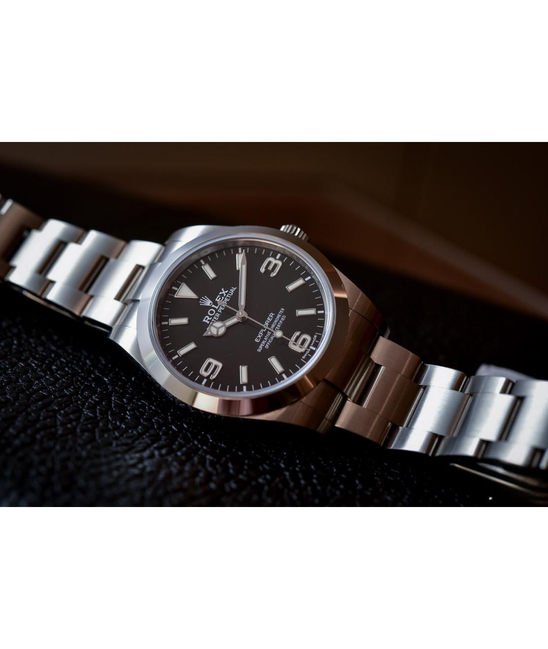 ROLEX Черные металлические часы, фото 3