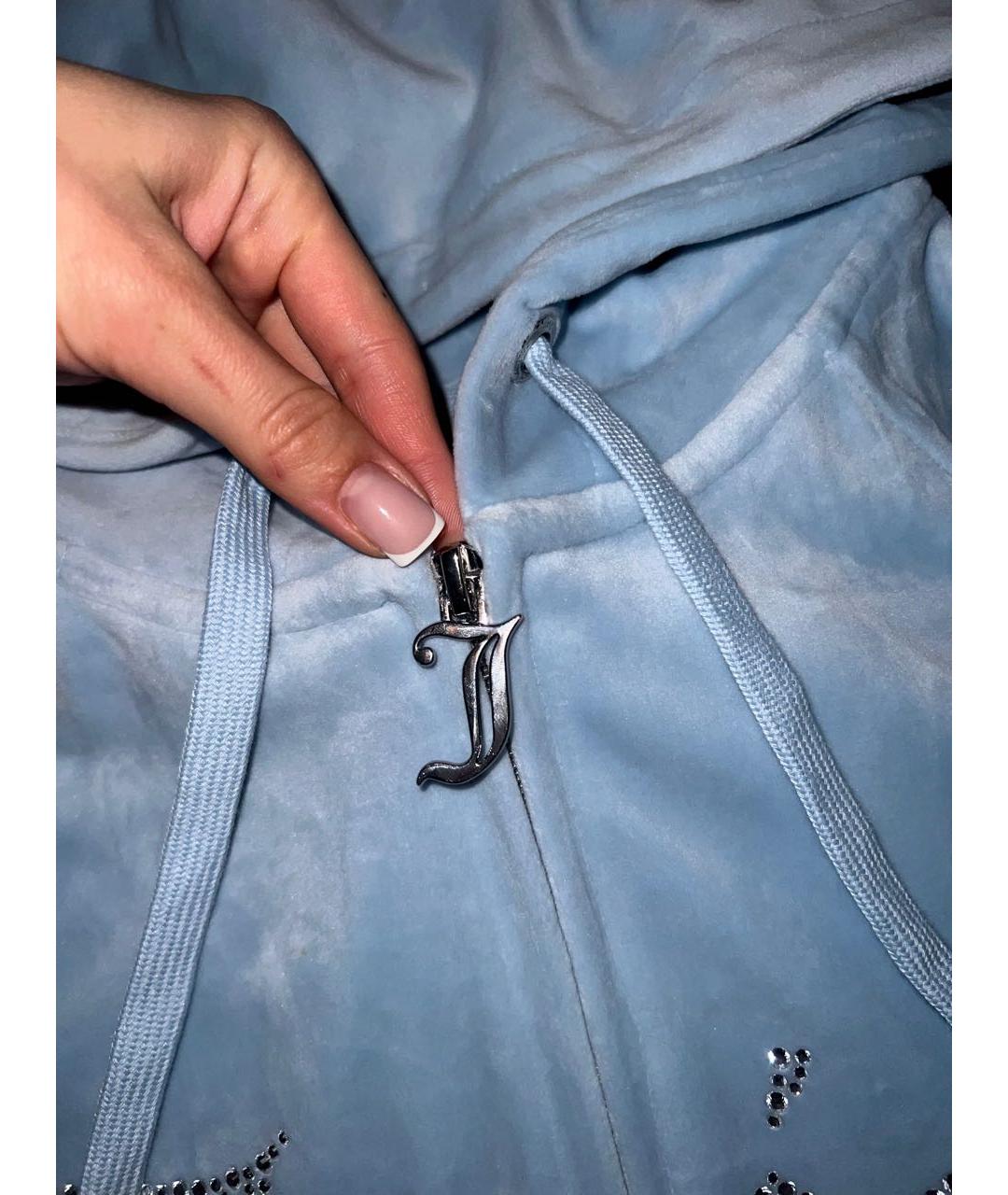 JUICY COUTURE Голубой велюровый спортивные костюмы, фото 4