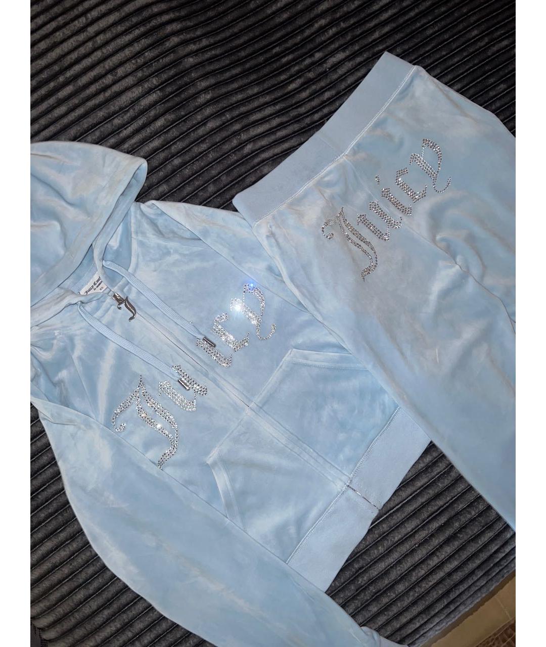 JUICY COUTURE Голубой велюровый спортивные костюмы, фото 2