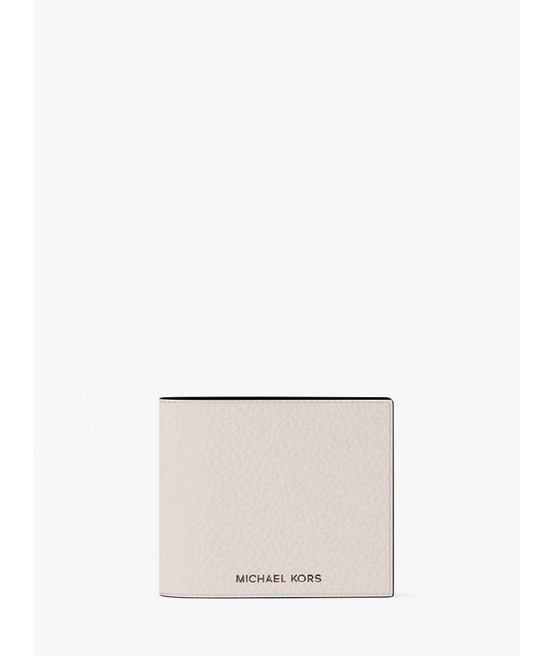 MICHAEL KORS Бежевый кожаный кошелек, фото 3