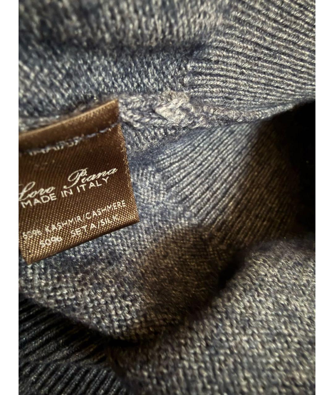 LORO PIANA Синий кашемировый джемпер / свитер, фото 4