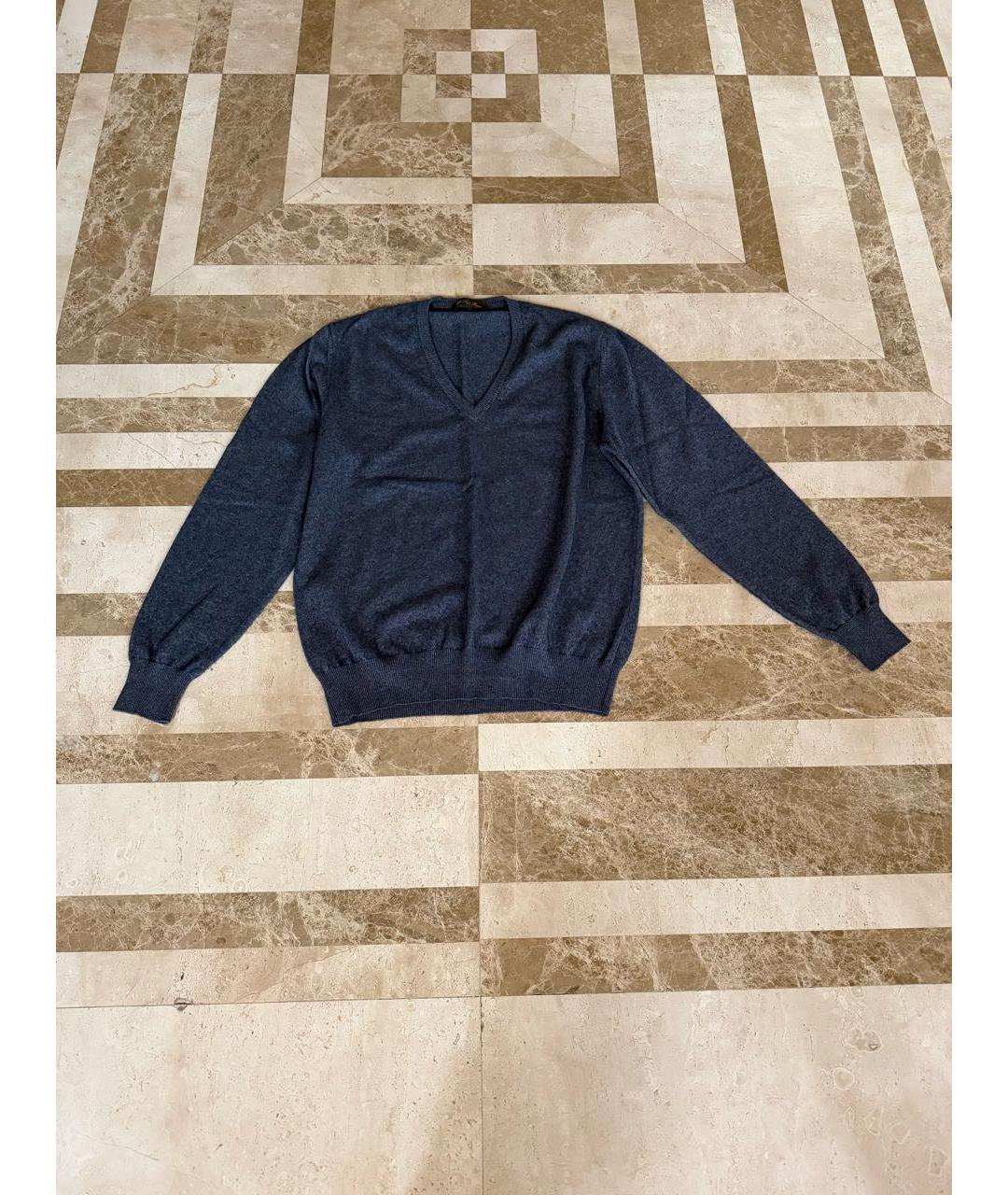 LORO PIANA Синий кашемировый джемпер / свитер, фото 5
