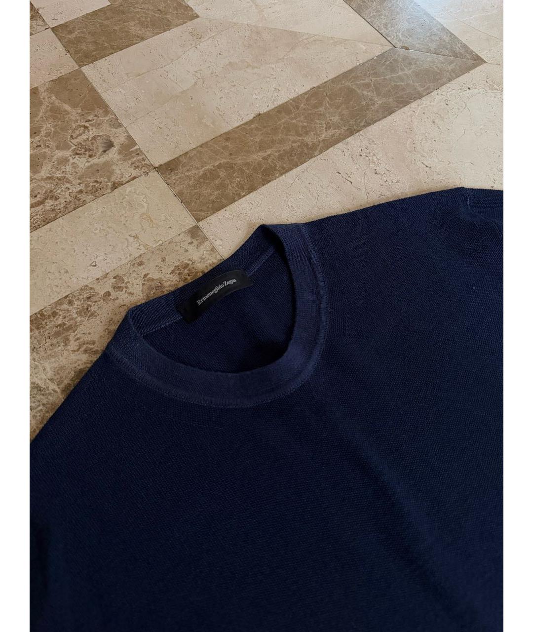 ERMENEGILDO ZEGNA XXX Темно-синий шерстяной джемпер / свитер, фото 3