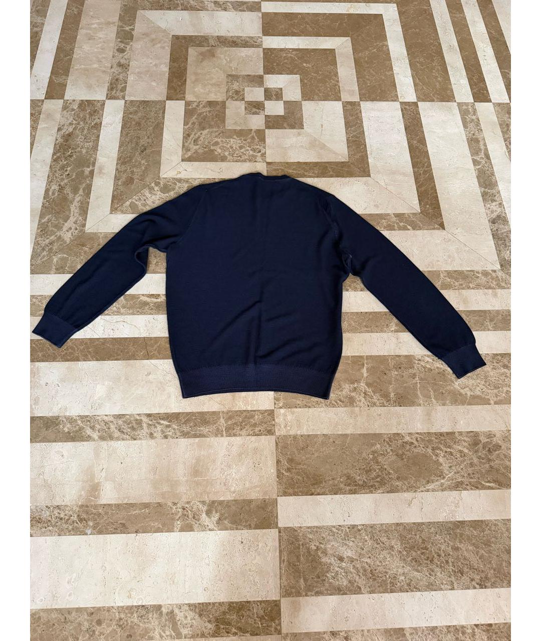 ERMENEGILDO ZEGNA XXX Темно-синий шерстяной джемпер / свитер, фото 2