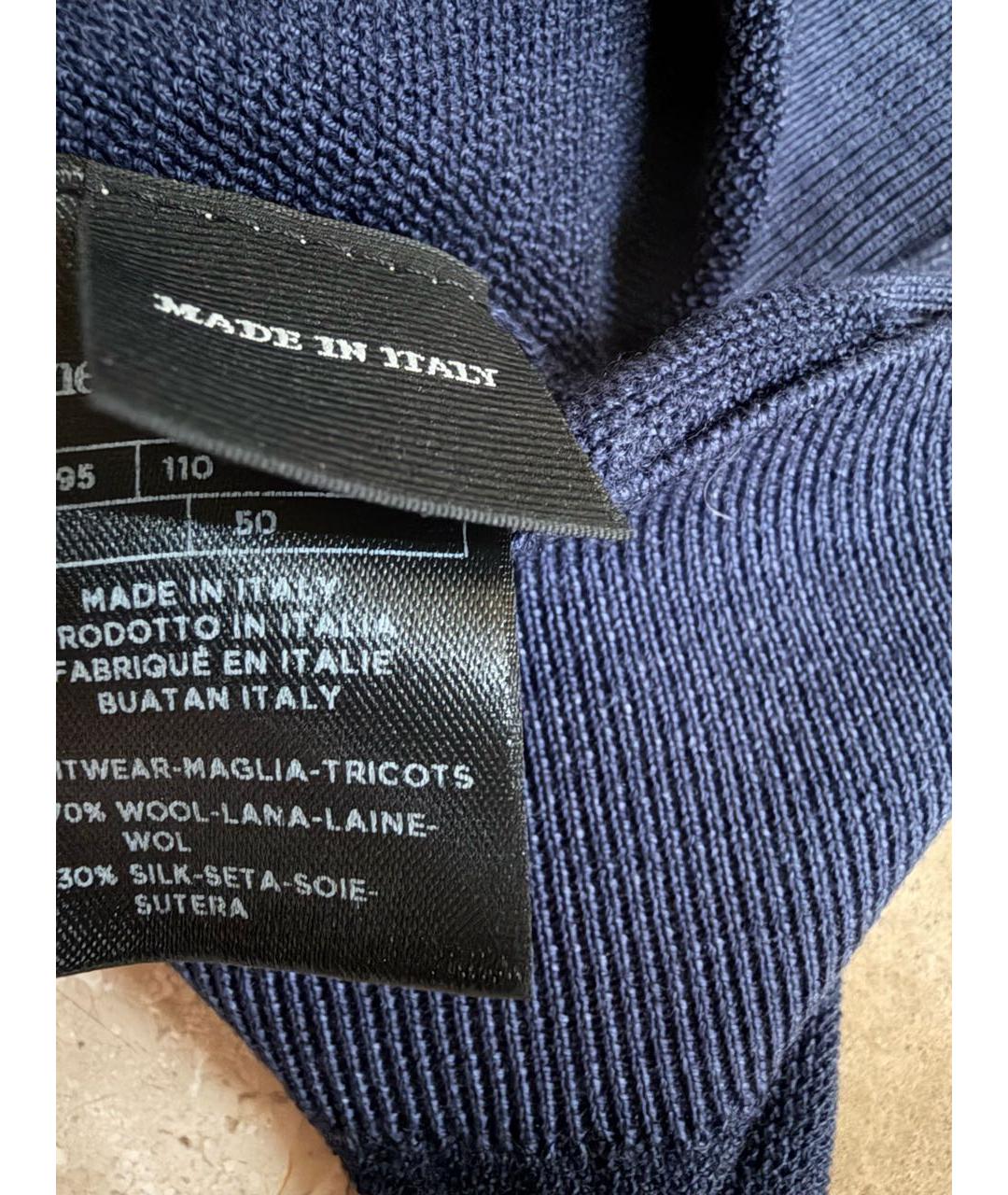 ERMENEGILDO ZEGNA XXX Темно-синий шерстяной джемпер / свитер, фото 4