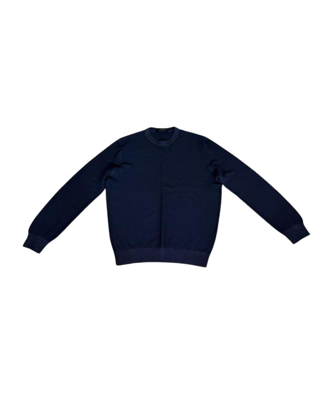 ERMENEGILDO ZEGNA XXX Темно-синий шерстяной джемпер / свитер, фото 1