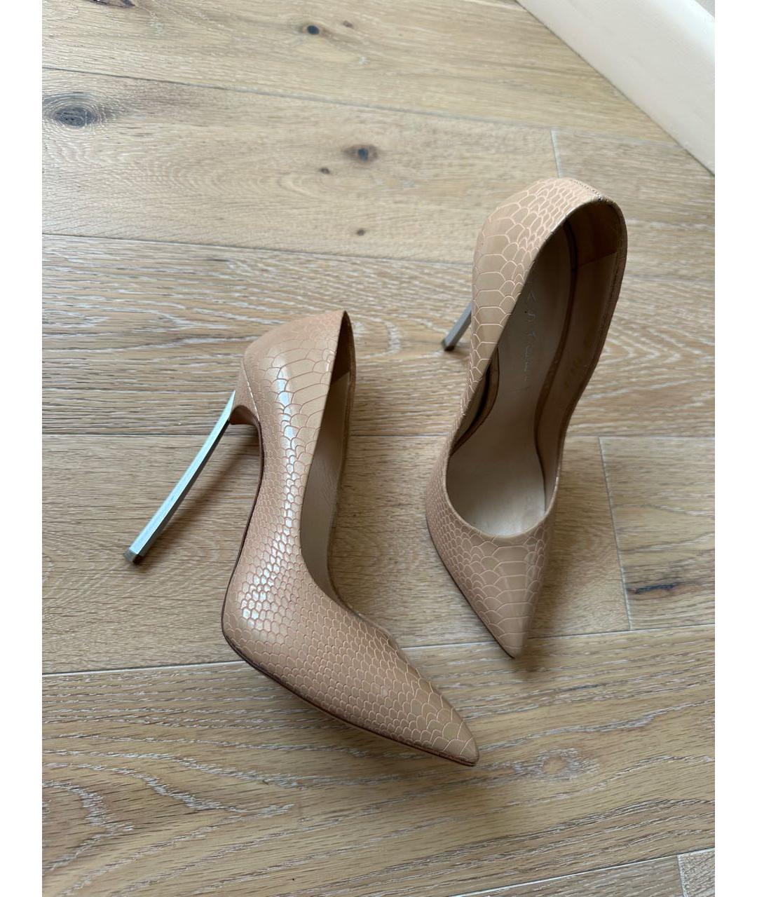 CASADEI Бежевые кожаные туфли, фото 7