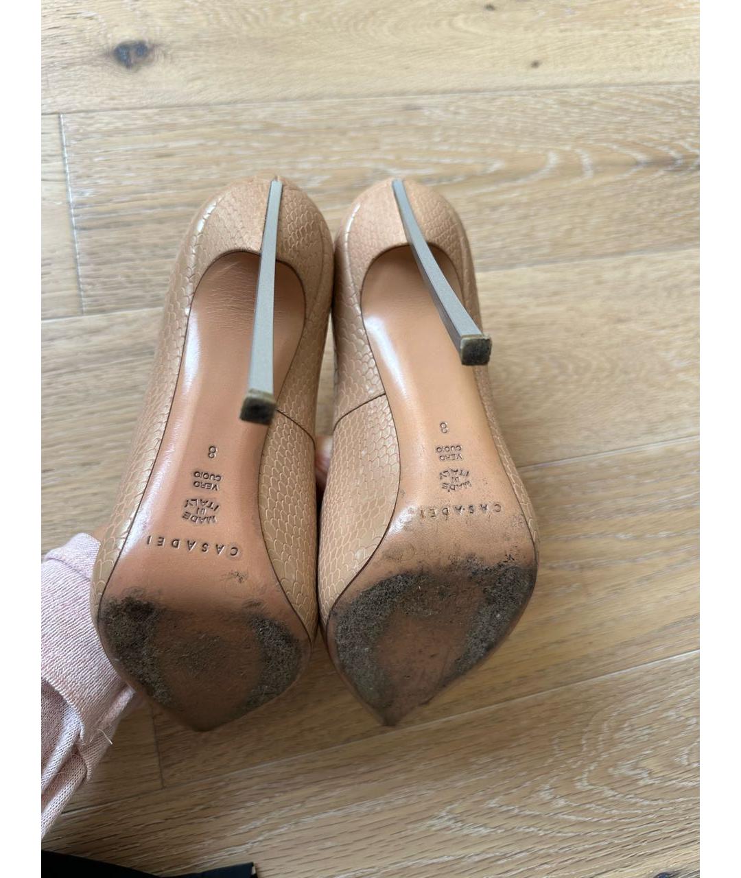 CASADEI Бежевые кожаные туфли, фото 6