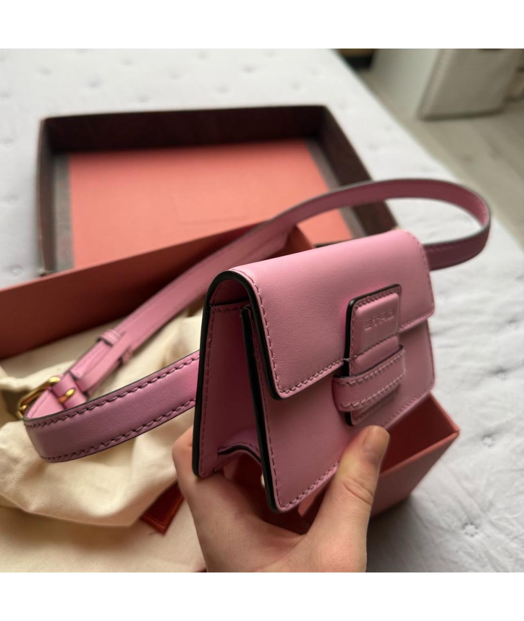 ETRO Розовая кожаная поясная сумка, фото 2