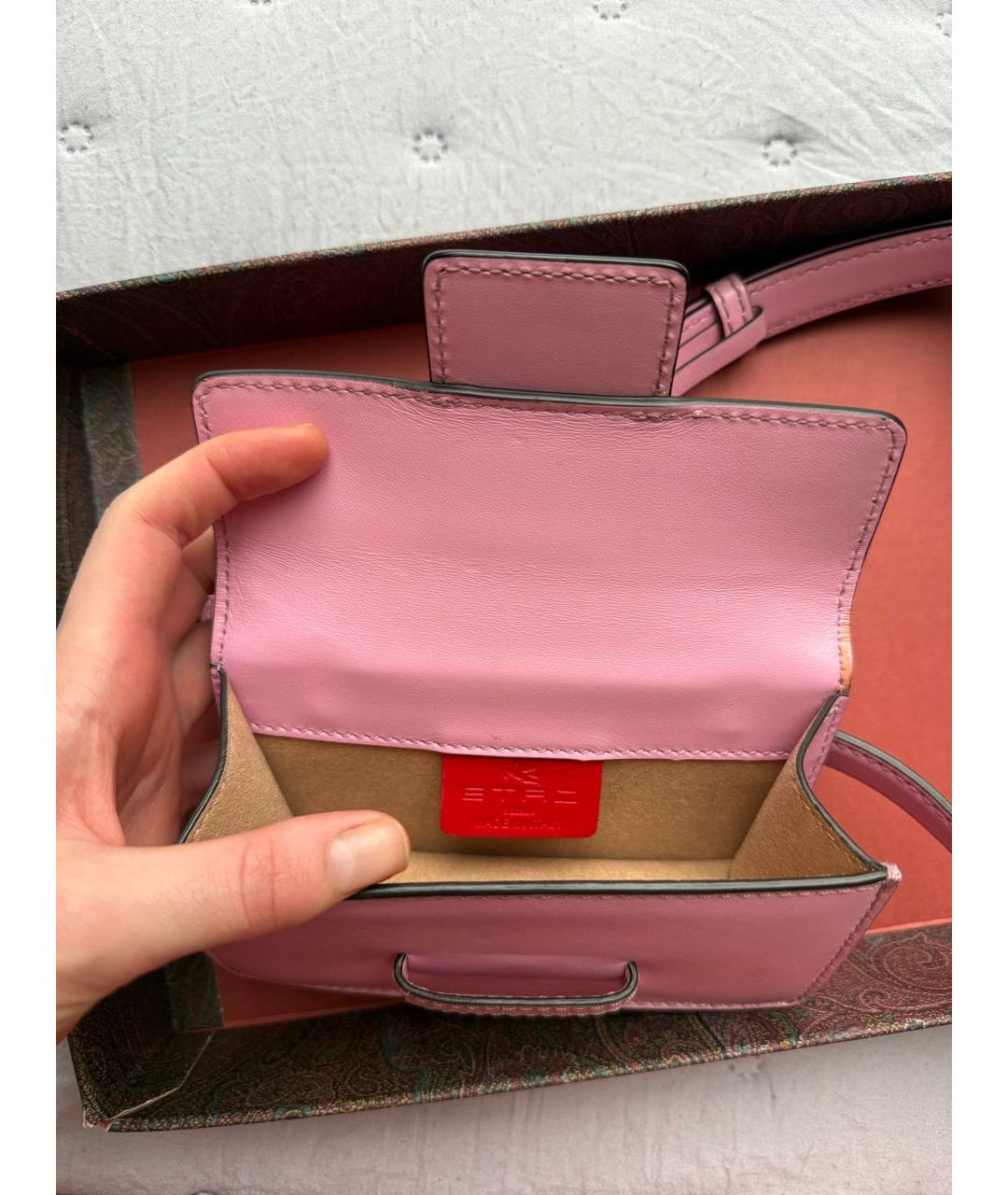 ETRO Розовая кожаная поясная сумка, фото 4