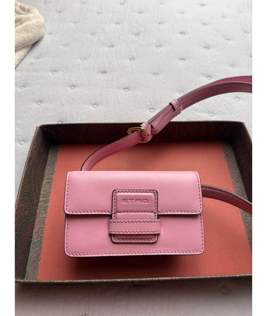 ETRO Розовая кожаная поясная сумка, фото 7