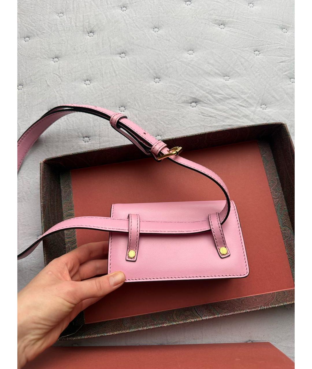 ETRO Розовая кожаная поясная сумка, фото 3