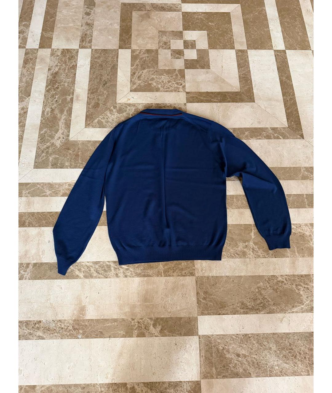 GUCCI Синий шерстяной джемпер / свитер, фото 2
