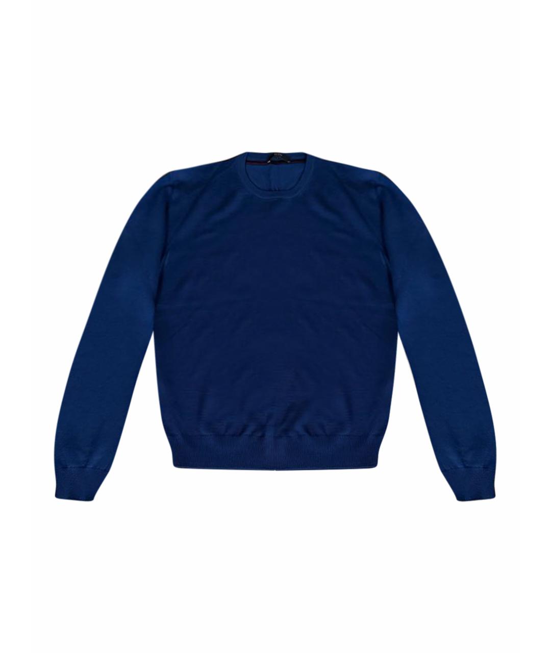 GUCCI Синий шерстяной джемпер / свитер, фото 1