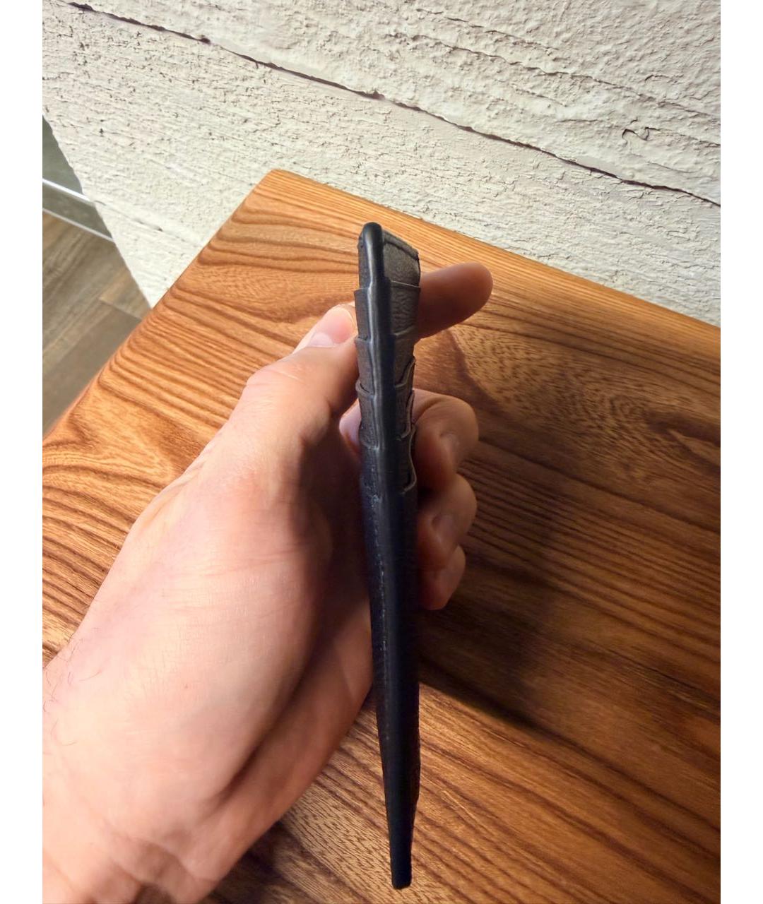 FERRAGAMO Черный кожаный кардхолдер, фото 6