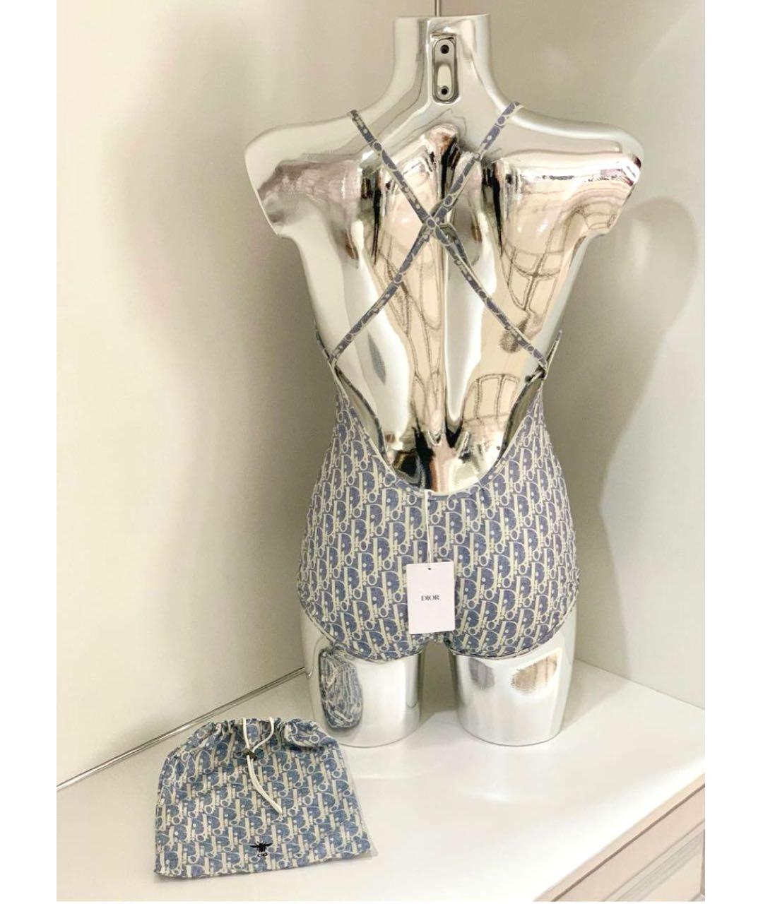 CHRISTIAN DIOR Голубой полиамидовый купальник, фото 4