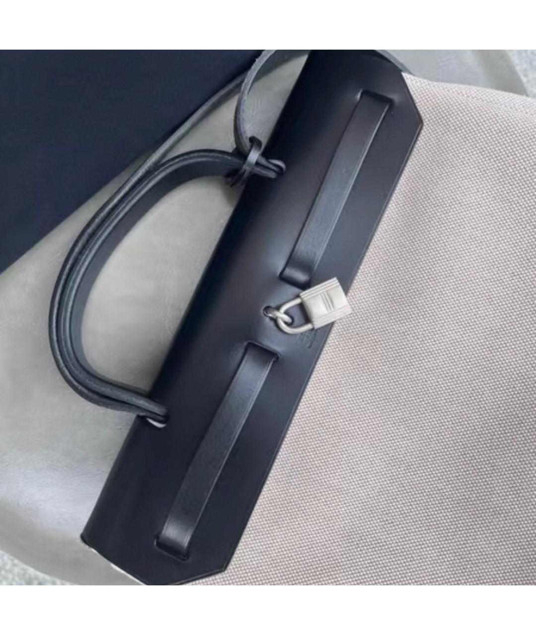 HERMES Черная тканевая сумка через плечо, фото 5