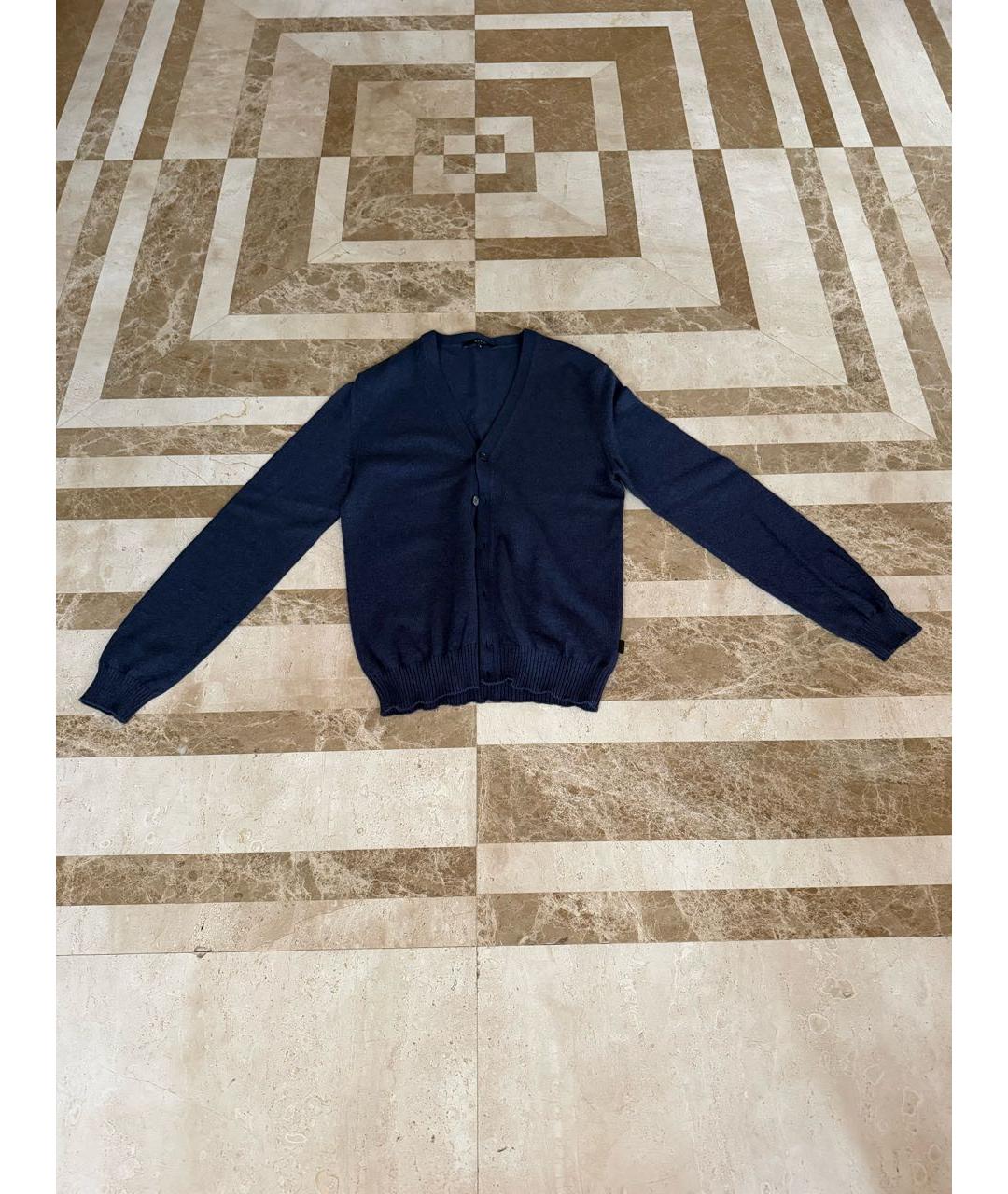 GUCCI Темно-синий шерстяной кардиган, фото 5