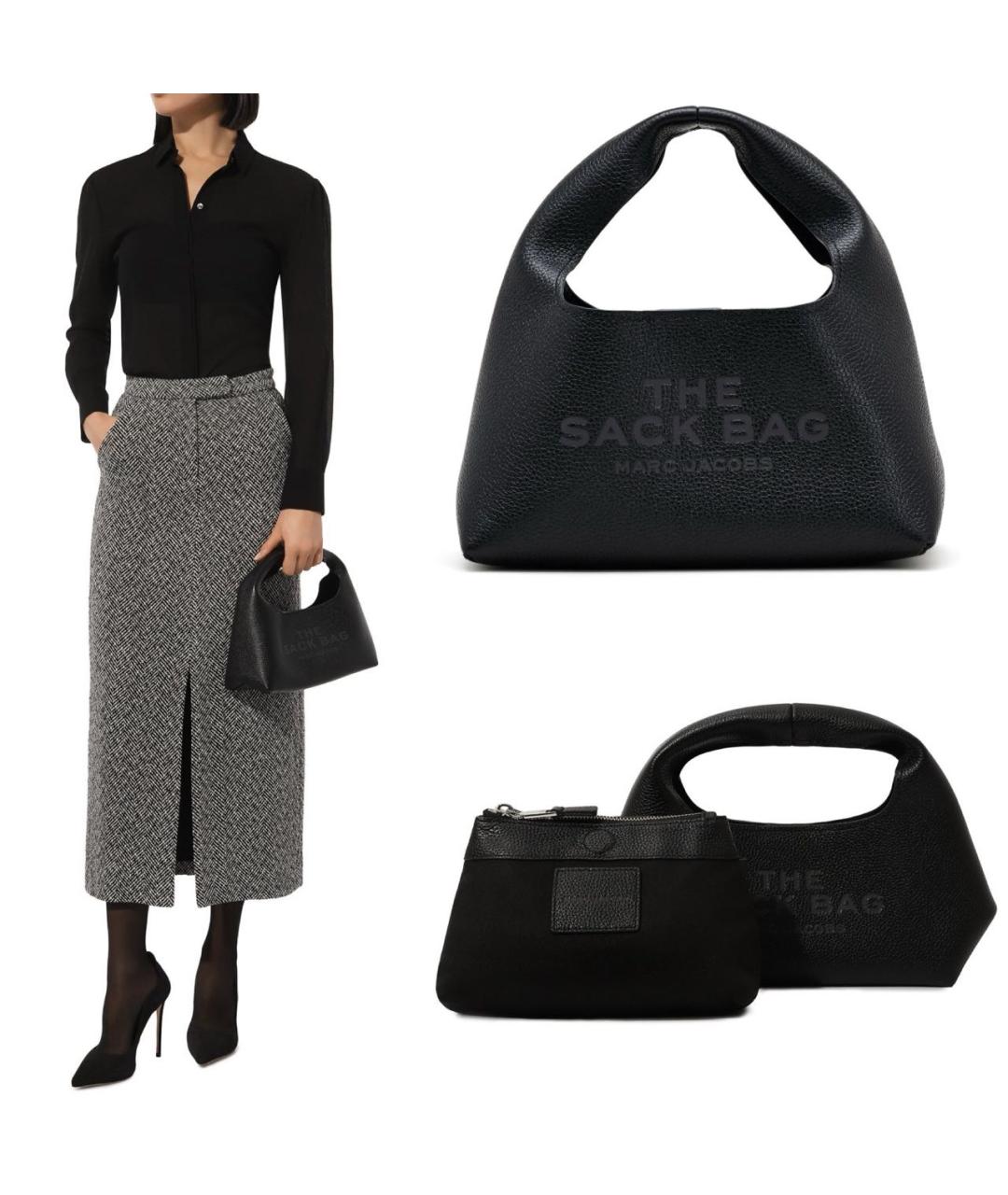 MARC JACOBS Черная кожаная сумка с короткими ручками, фото 6