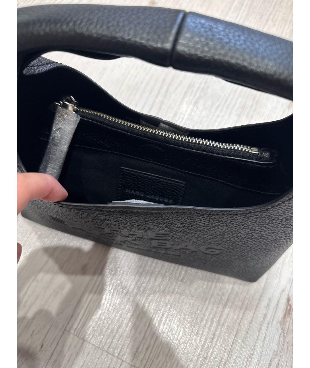 MARC JACOBS Черная кожаная сумка с короткими ручками, фото 4